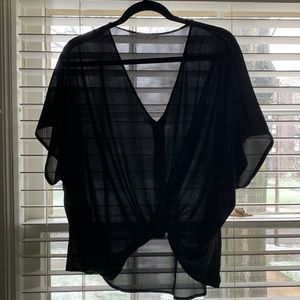 Lush sheer top with knot front detail